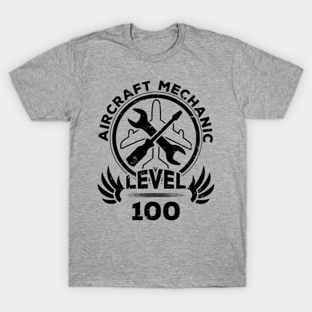 Level 100 Aircraft Mechanic Airplane Engineer Gift T-Shirt by atomguy